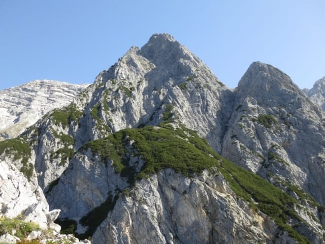 Blick vom Gipfel der Hüttenspitze zur Fallbachkarspitze