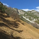 Rueckblick Auf Die Moegliche Aufstiegsroute Zum Hochmahdkopf