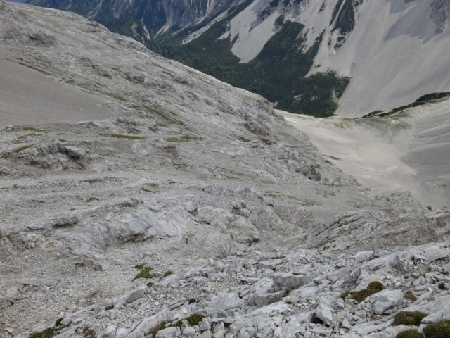 die Abstiegsroute von den Vorderen Bachofenspitzen