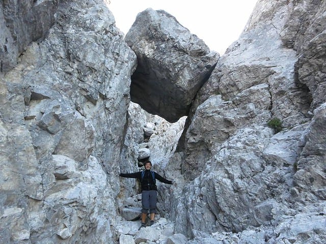 diesen Klemmblock sieht man bereits von der Hüttenspitze aus