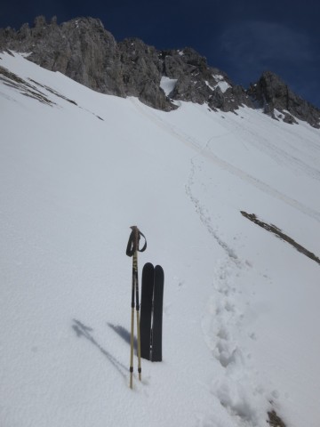 kurz vor dem Stempeljoch am aperen Teil angekommen