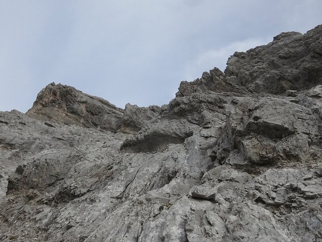 mitten in der Südwestflanke Kaskarspitze am Aufstieg zum Kaminl