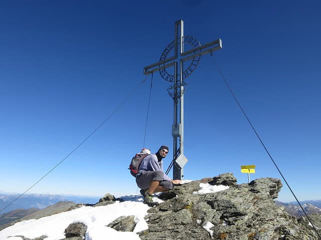 Andi am Gipfel der Grünbergspitze, 2.720m