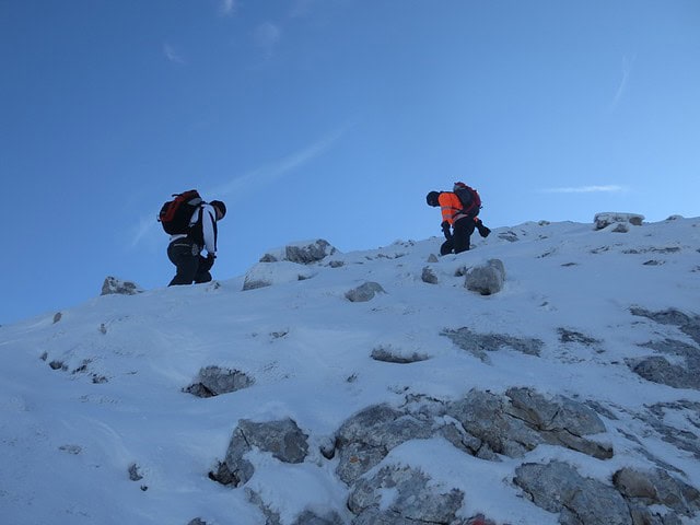 rutschige Flanke nach dem Schartl