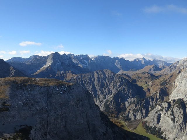 am Gipfel der Rappenspitze, Blick zur Karwendelhauptkette