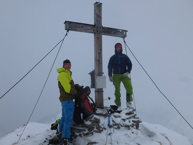 Stefan und Christian am Gipfel des Hohen Kopf, 2.373m 