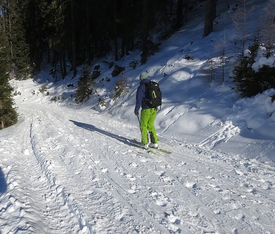 Abfahrt unterhalb der Alm über die Rodelbahn