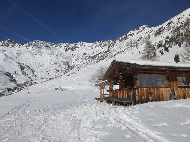 Rückblick von den Privathütten unterhalb der Grünbergalm