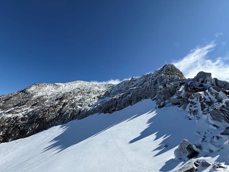 zurück am Grat nach dem ersten Versuch zur Tribbachspitze