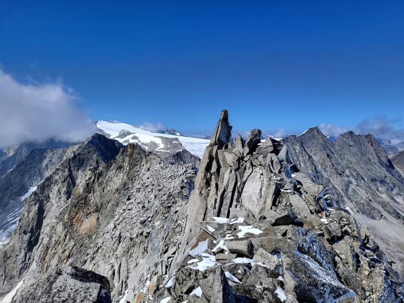 Gratübergang nach Westen zum Schwarzenstein