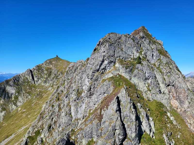 Blick zur Schlüsselstelle der Überschreitung