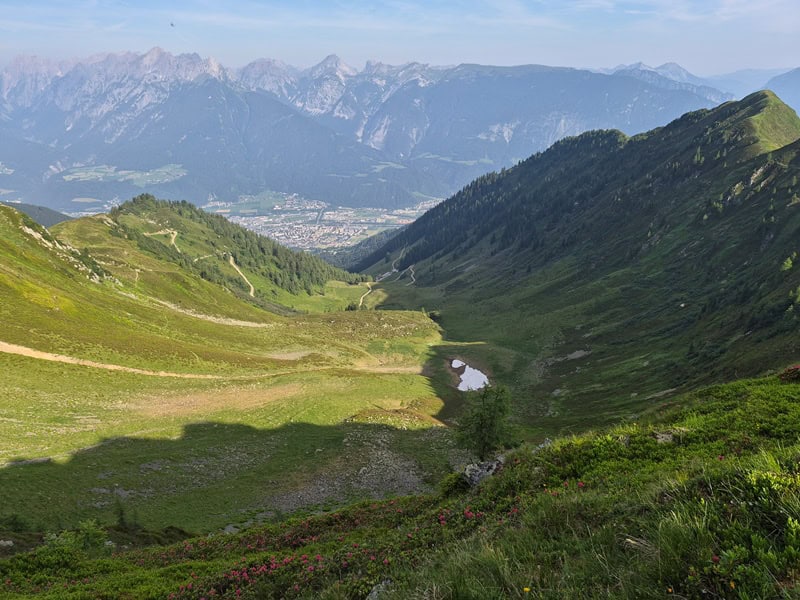 Blick hinab in das Kar der Proxenalm