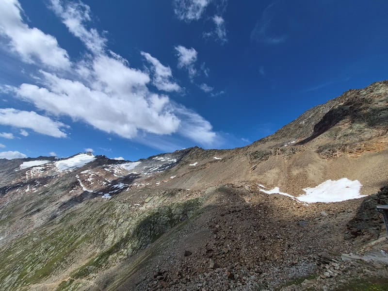 schleifender Blick auf Schalfkogel, Firmisanschneide und Hinterer Spiegelkogel