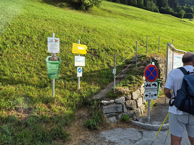 Beginn des Steigs auf das Kolmhaus und dem Brandberger Kolm