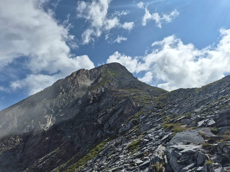die Route zum Brandberger Kolm kann von der Rippe fast zur Gänze eingesehen werden