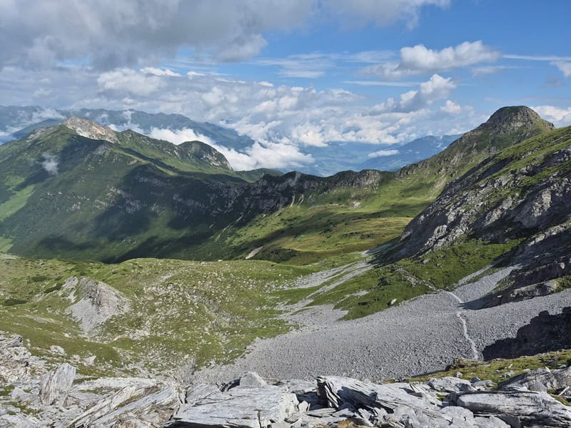 Rückblick auf das Kar mit dem ehemaligen Blockgletscher