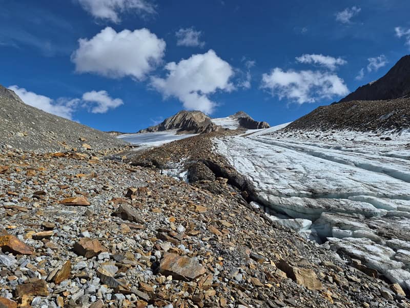 Rückblick am Ende des Diemferners