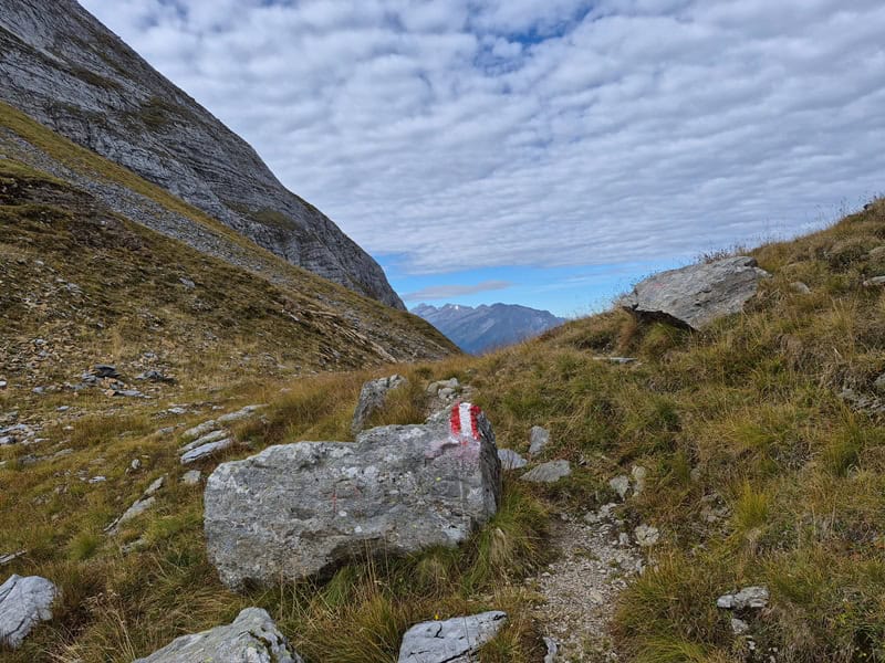 am Brandberger Joch; im Westen bereits wieder Sonne