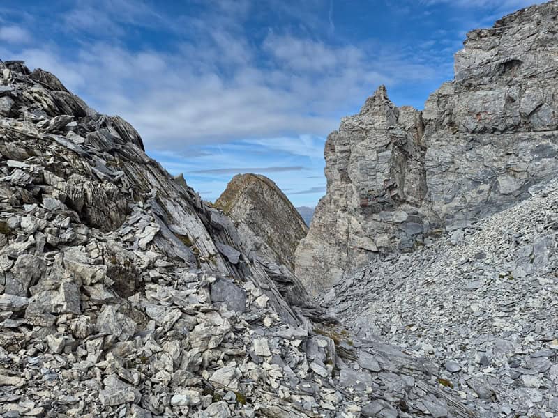 Rückblick vom Mitterwandkragen zum Brandberger Kolm